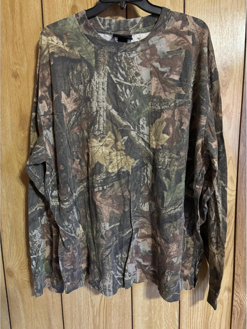 Fieldline Men’s 2XL Camo Pocket Long Sleeve T-shirt Realtree Hardwoods